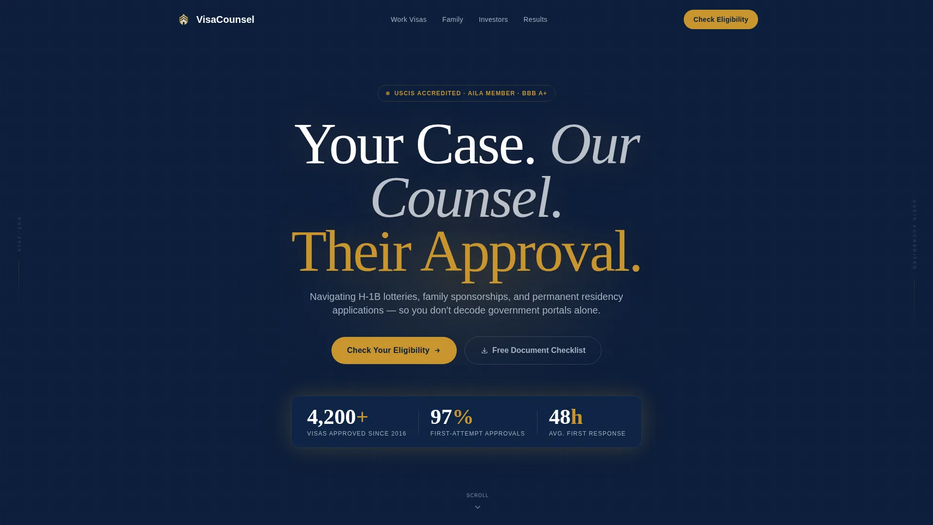 Immigration Consulting Landing Page Template