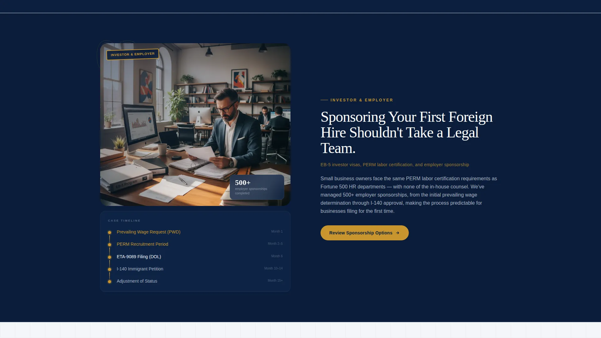 Immigration Consulting Landing Page Template
