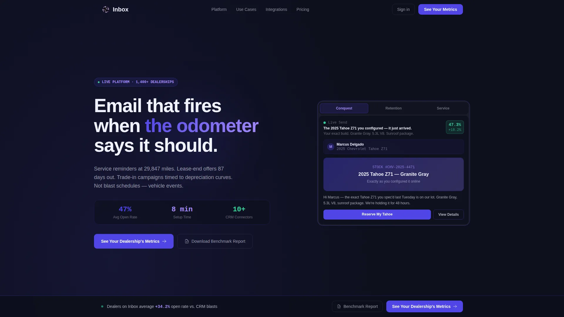 Automotive Email Marketing Landing Page Template
