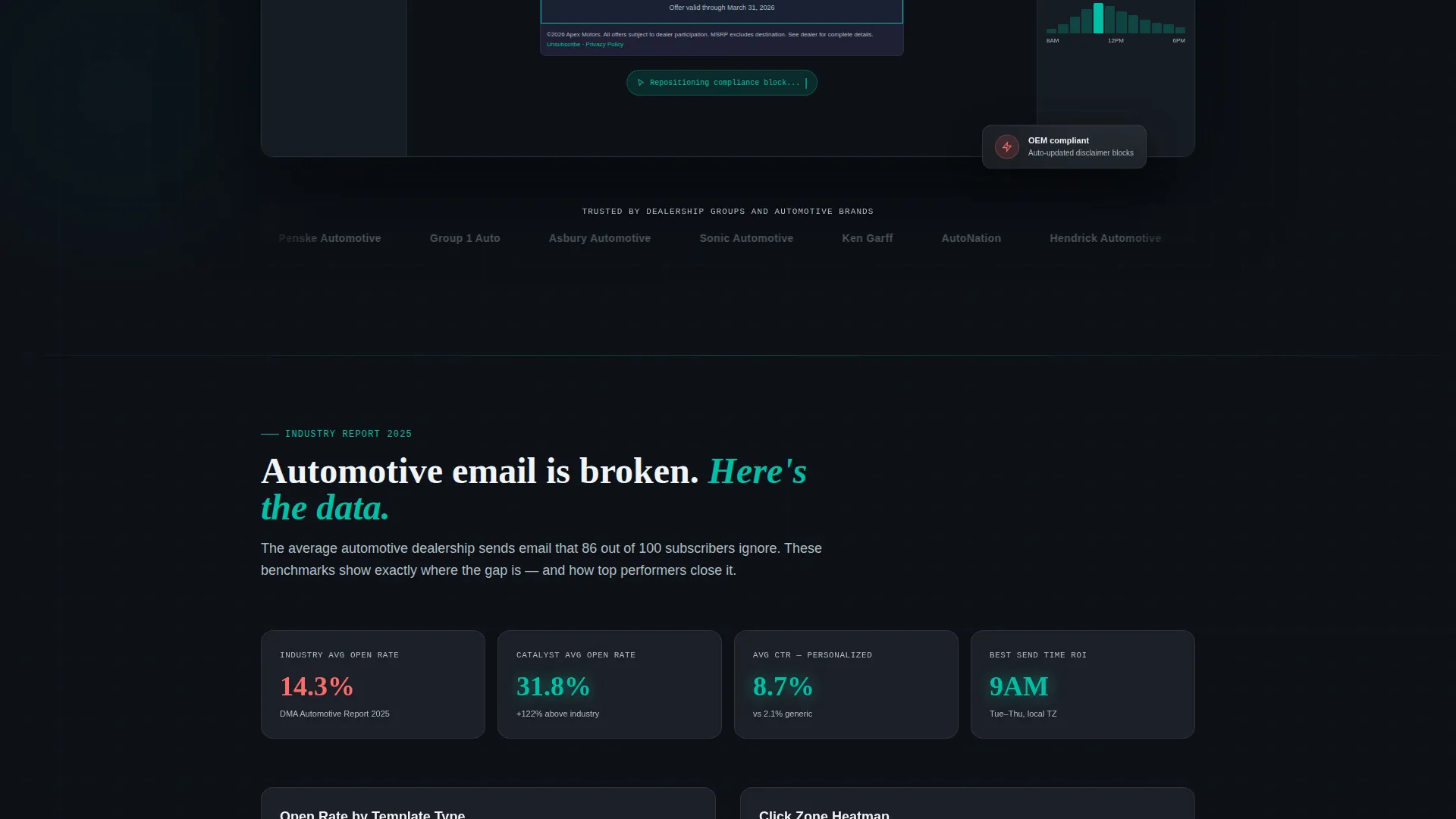 Automotive Email Newsletter Landing Page Template