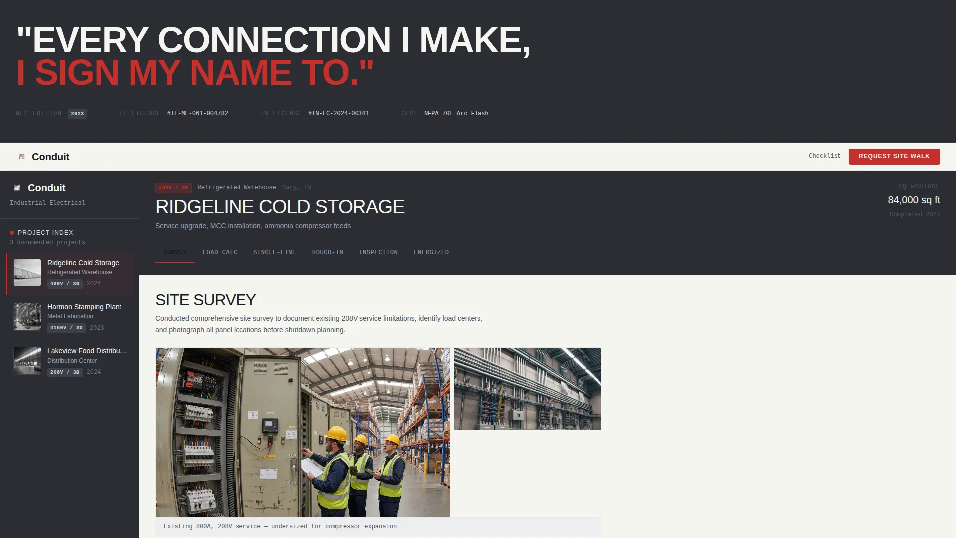 Industrial Electrician Portfolio Landing Page Template