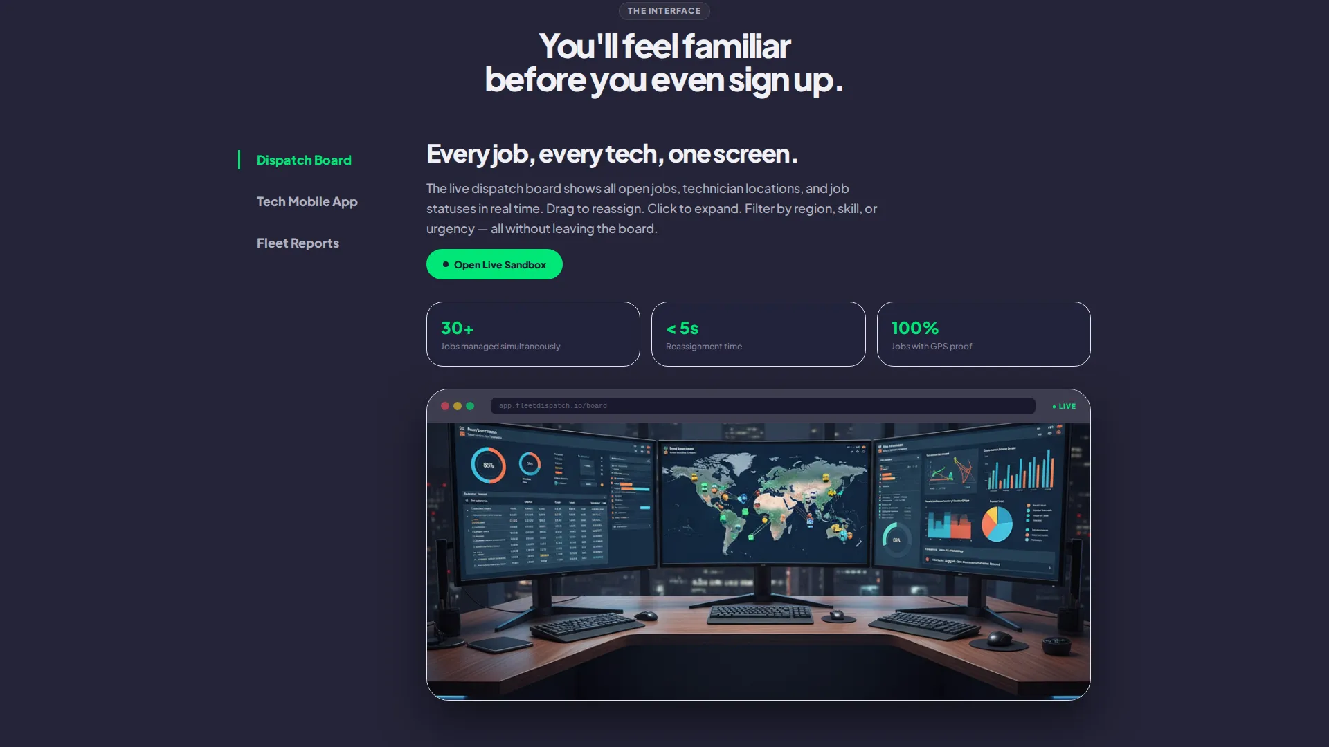 Automotive Field Service Management Landing Page