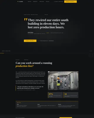 Industrial Electrician Service Area Landing Page