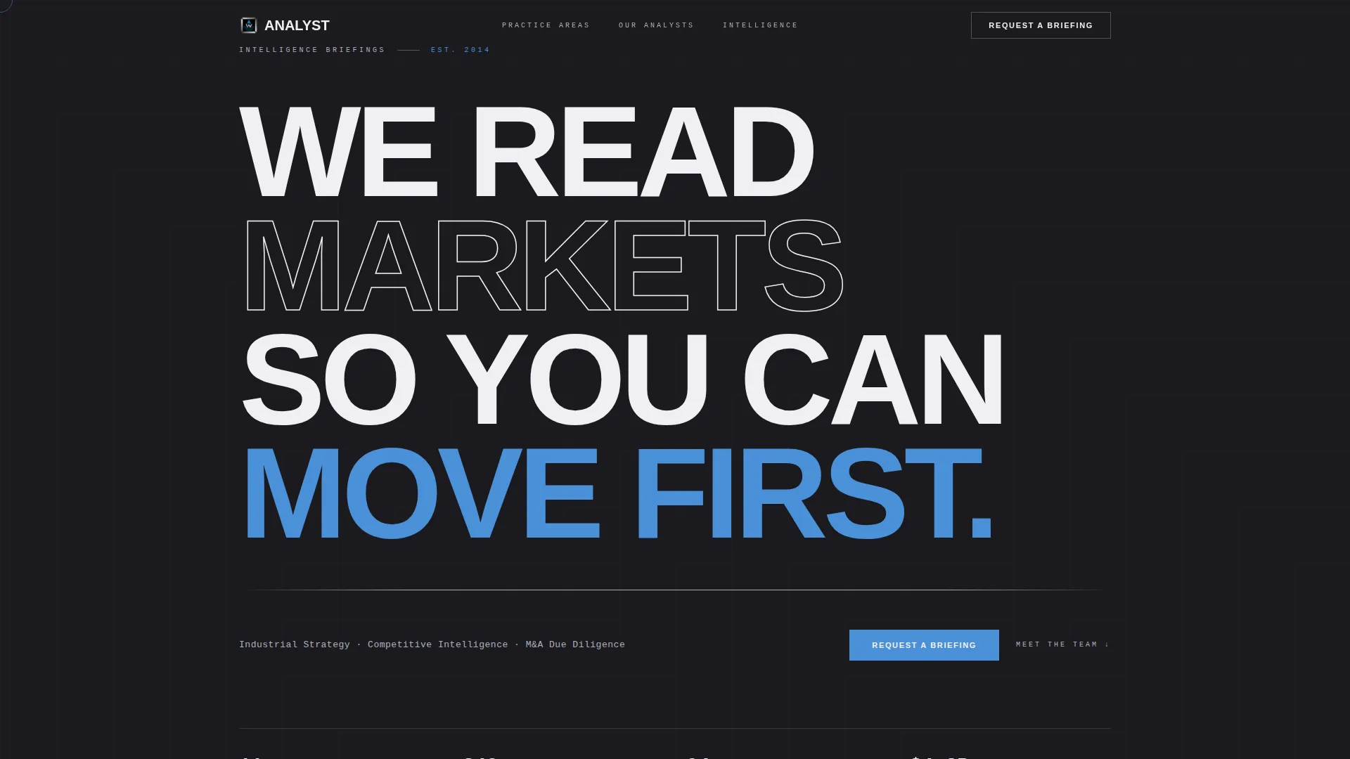 Precision Intelligence Landing Page Template
