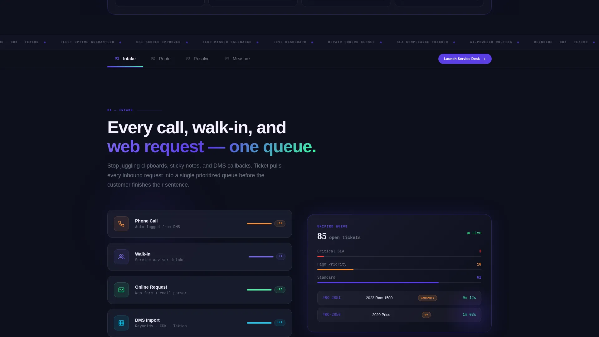Automotive Help Desk Landing Page Template