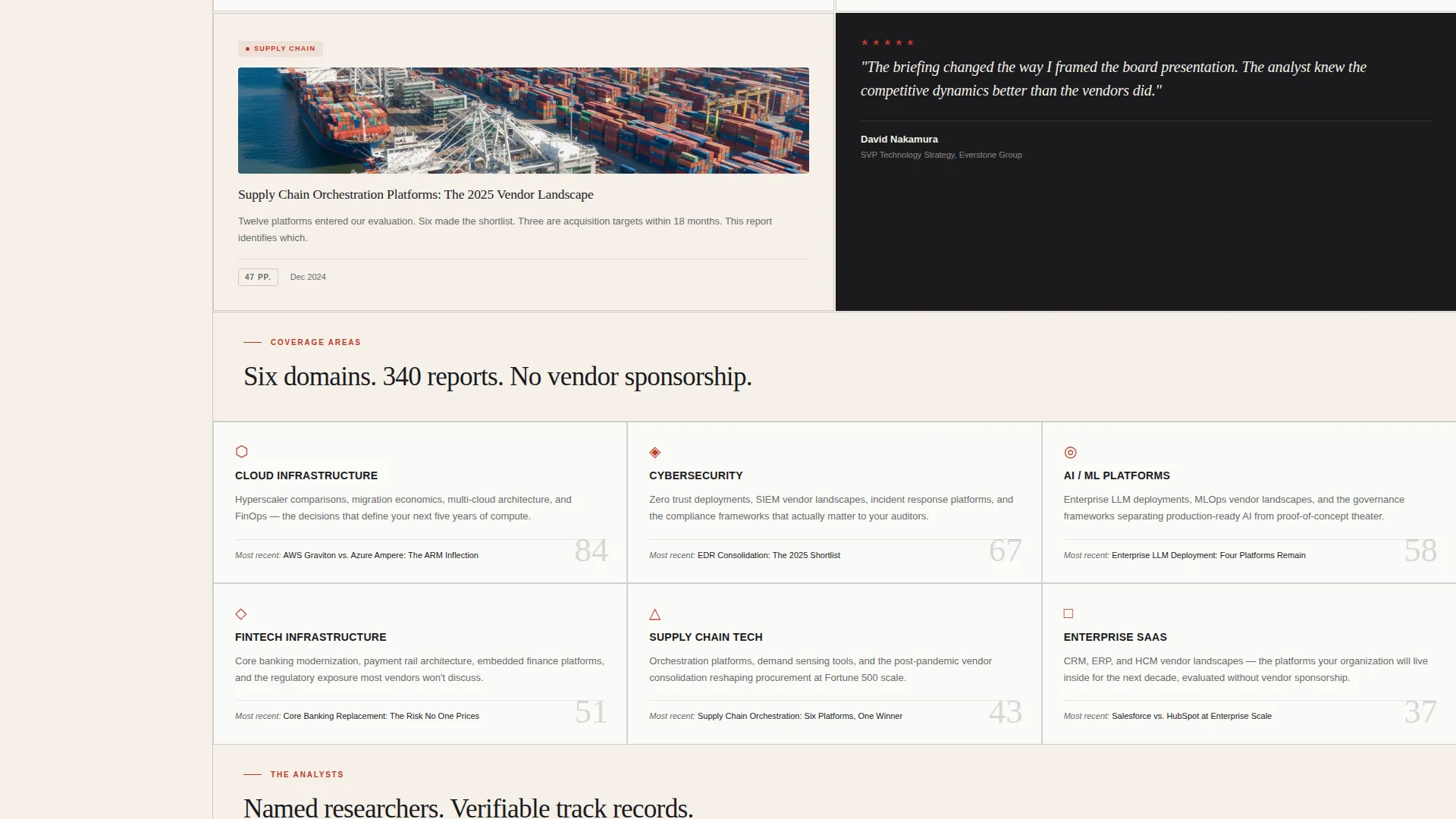 Analyst Firm Landing Page Template with Sidebar