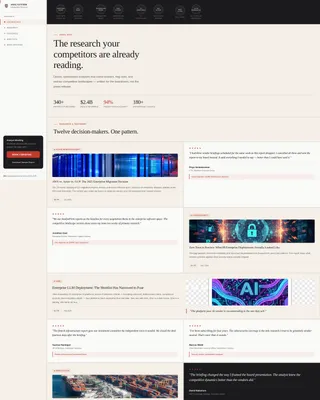 Analyst Firm Landing Page Template with Sidebar