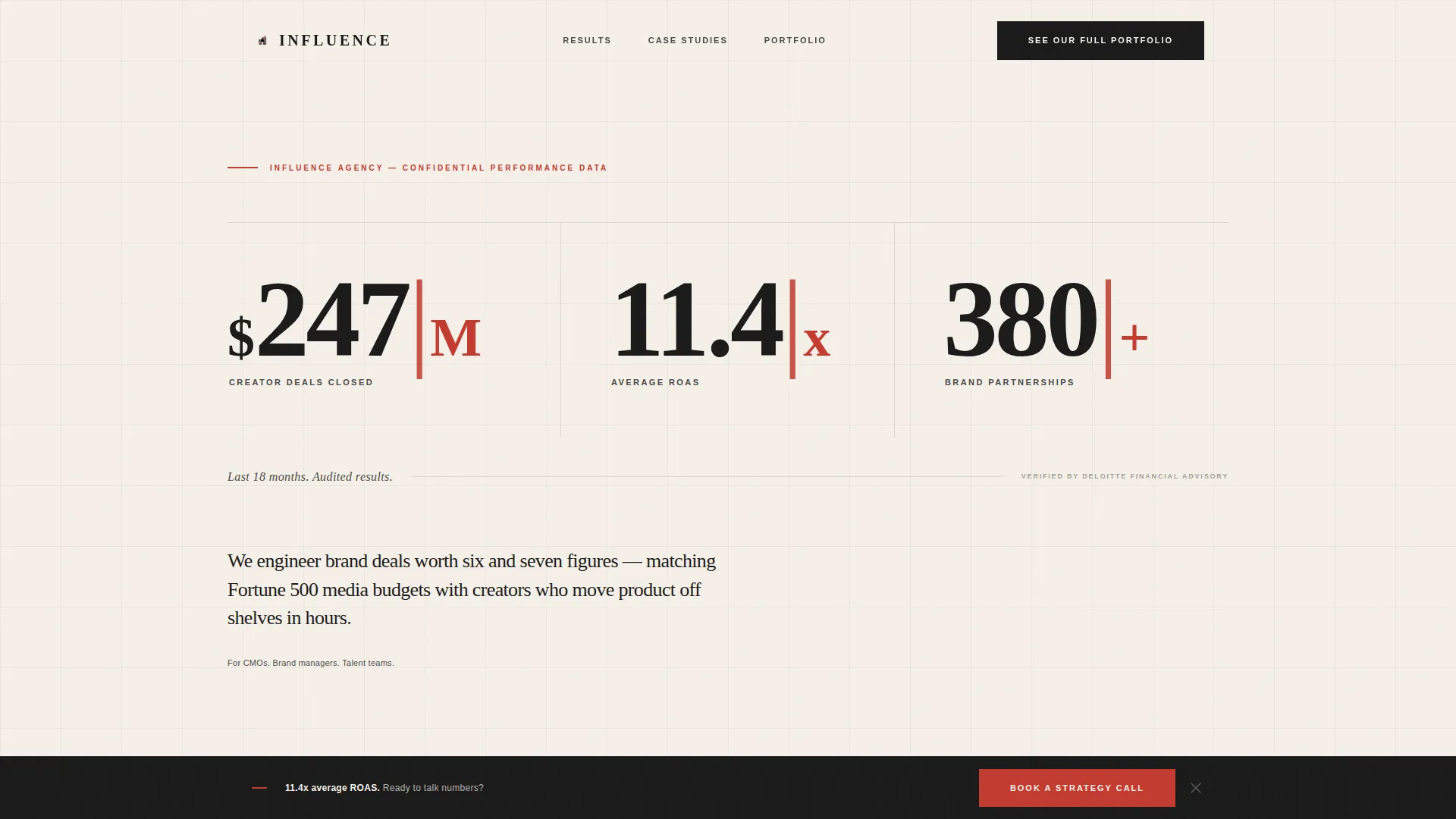 Influencer Marketing Agency Landing Page Template