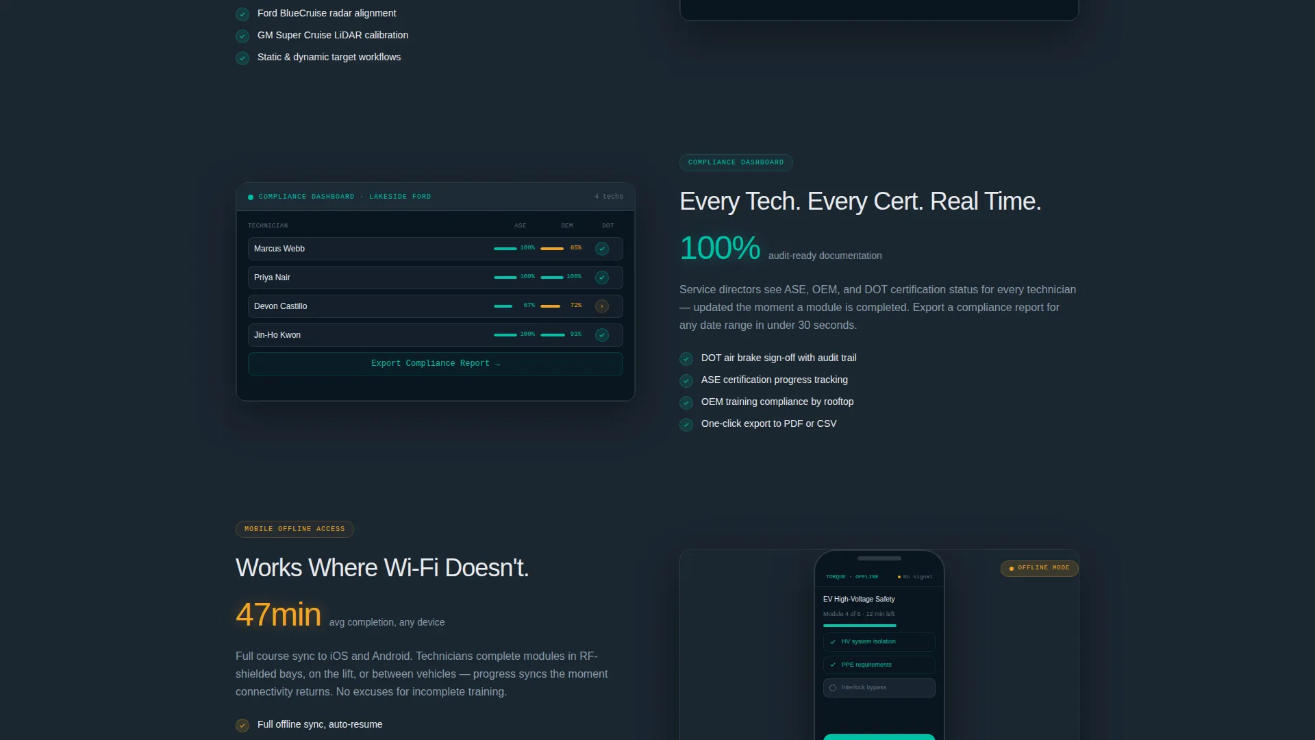 Automotive LMS Landing Page Template | Comparison Table