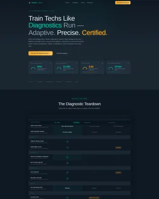 Automotive LMS Landing Page Template | Comparison Table