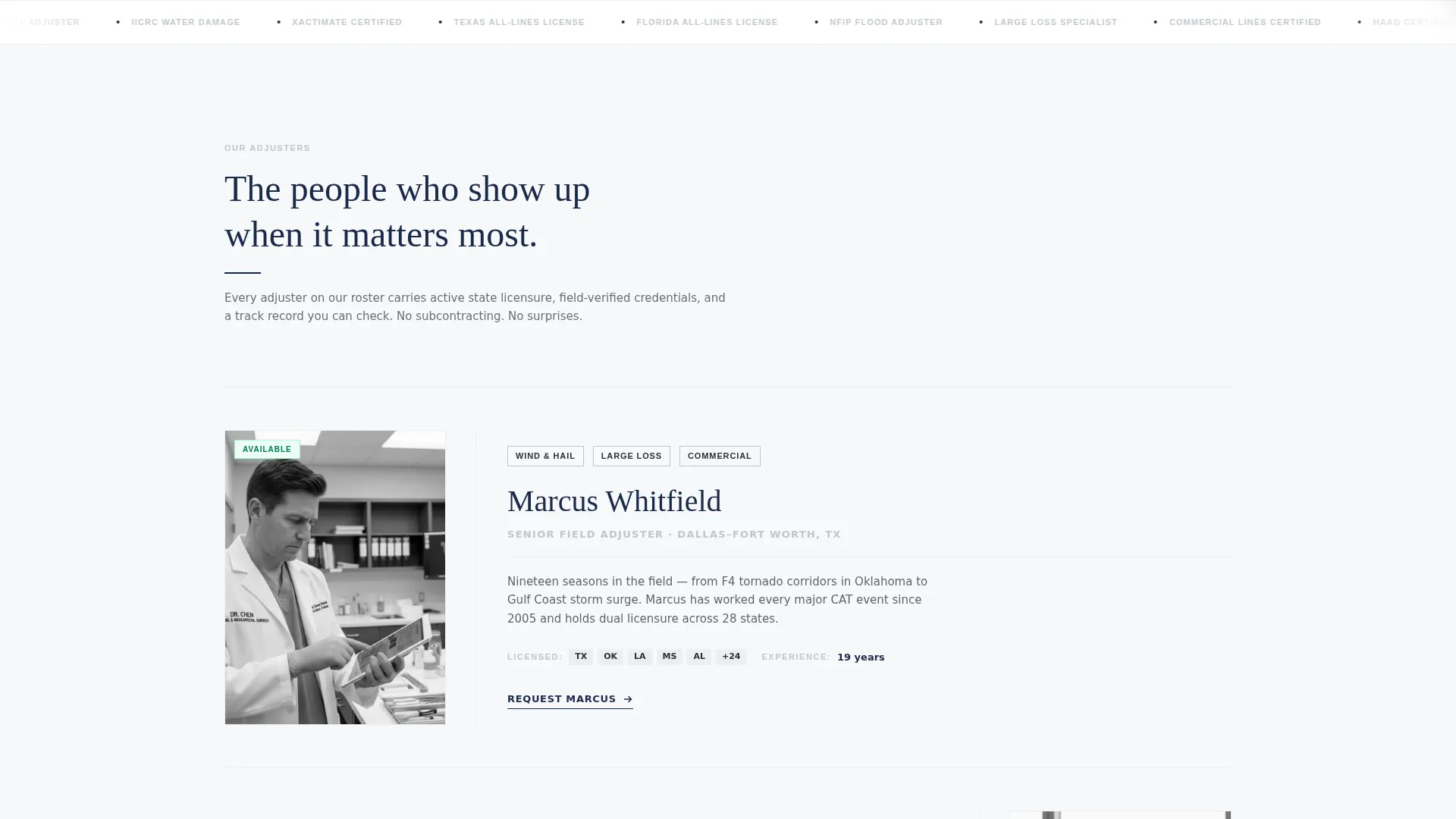 Insurance Adjuster Booking Landing Page Template