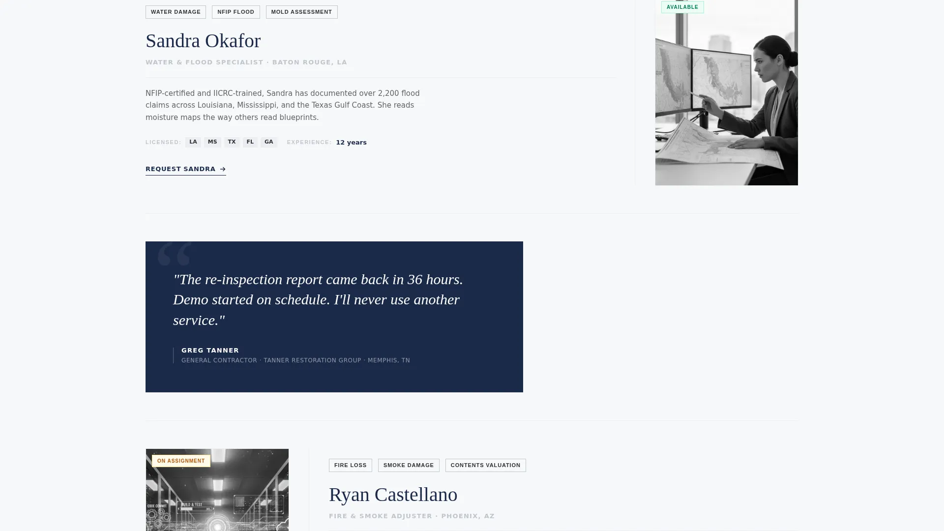 Insurance Adjuster Booking Landing Page Template