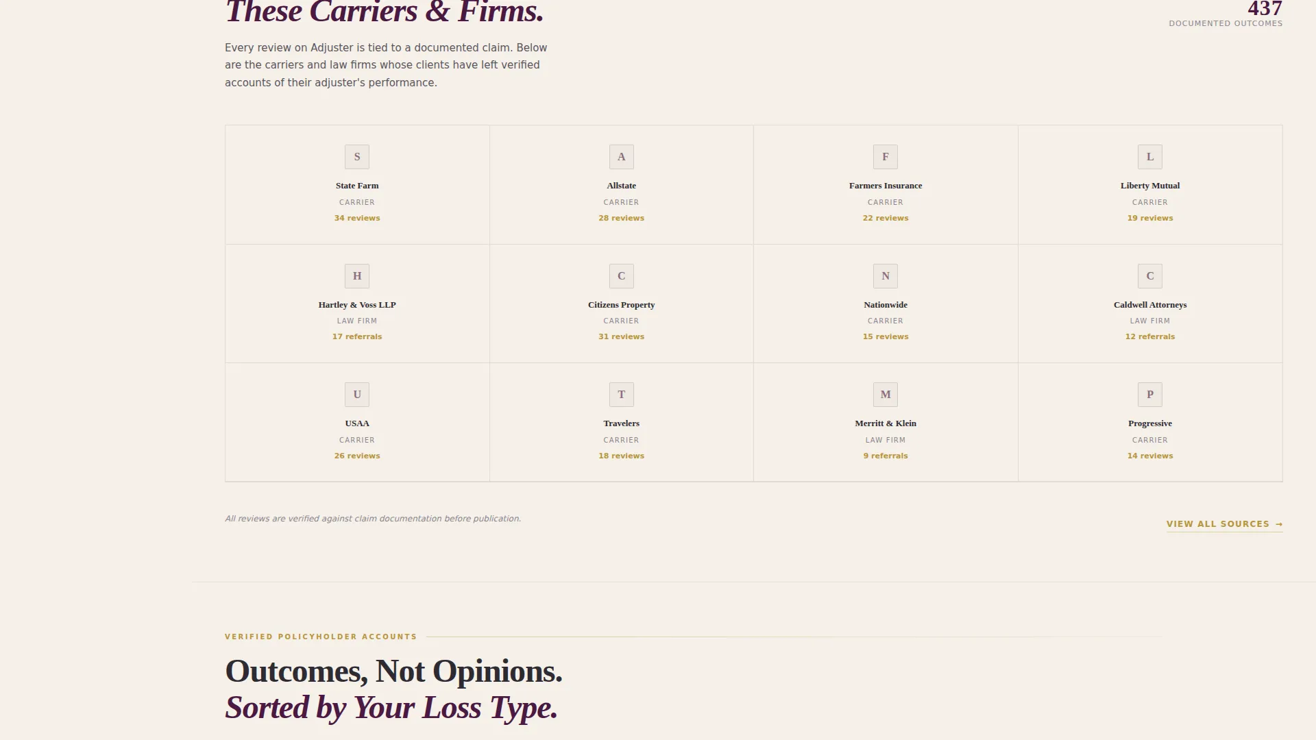Insurance Adjuster Reviews & Testimonials Landing Page