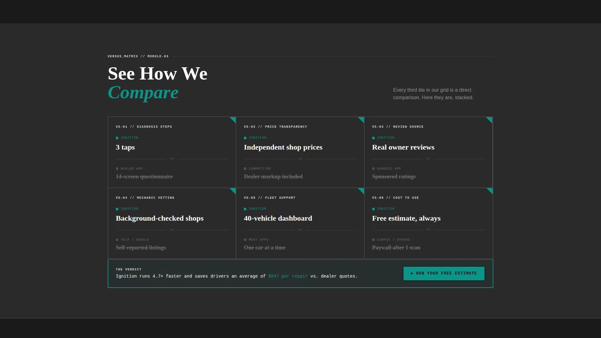 Automotive Mobile App Bento Grid Landing Page
