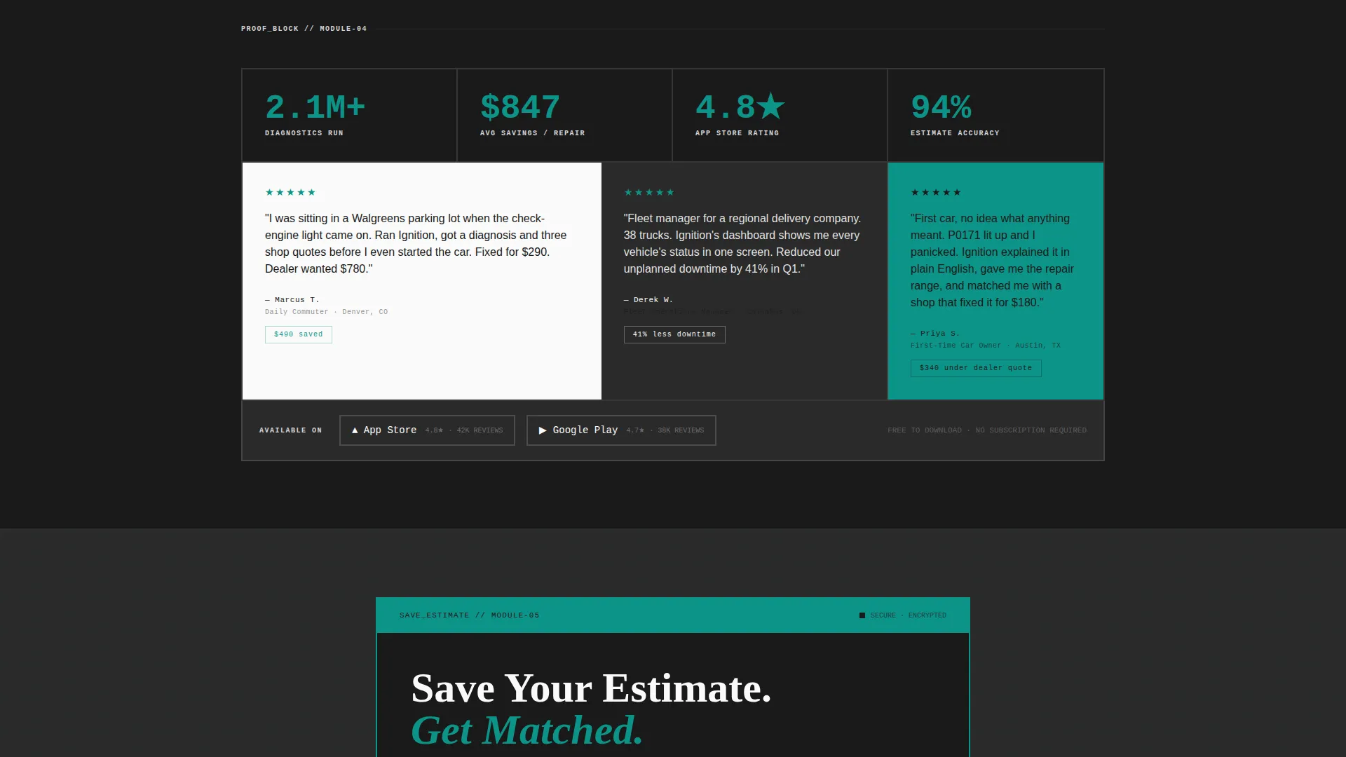 Automotive Mobile App Bento Grid Landing Page
