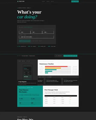 Automotive Mobile App Bento Grid Landing Page