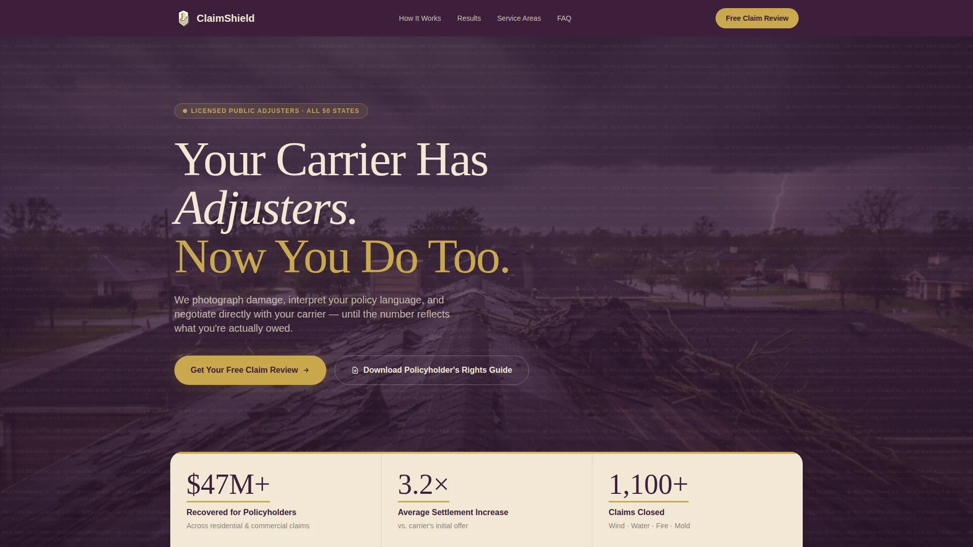 Insurance Adjuster Landing Page Template