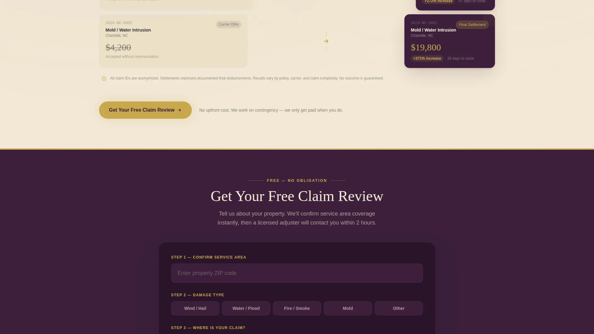 Insurance Adjuster Landing Page Template