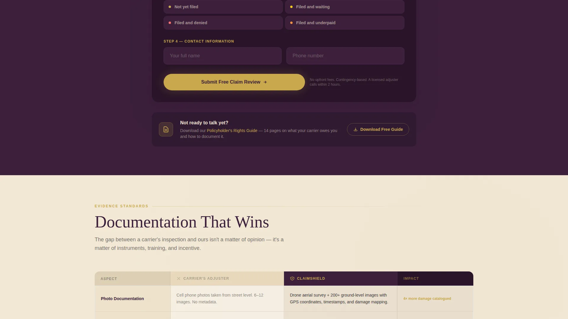 Insurance Adjuster Landing Page Template