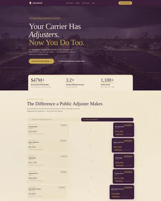 Insurance Adjuster Landing Page Template