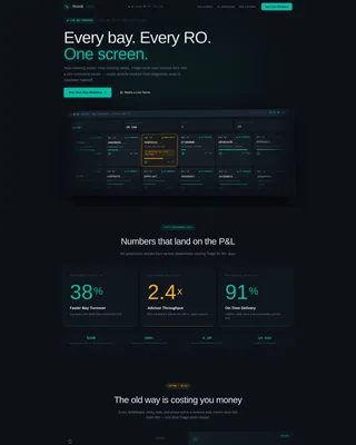 Automotive Service Management Landing Page Template