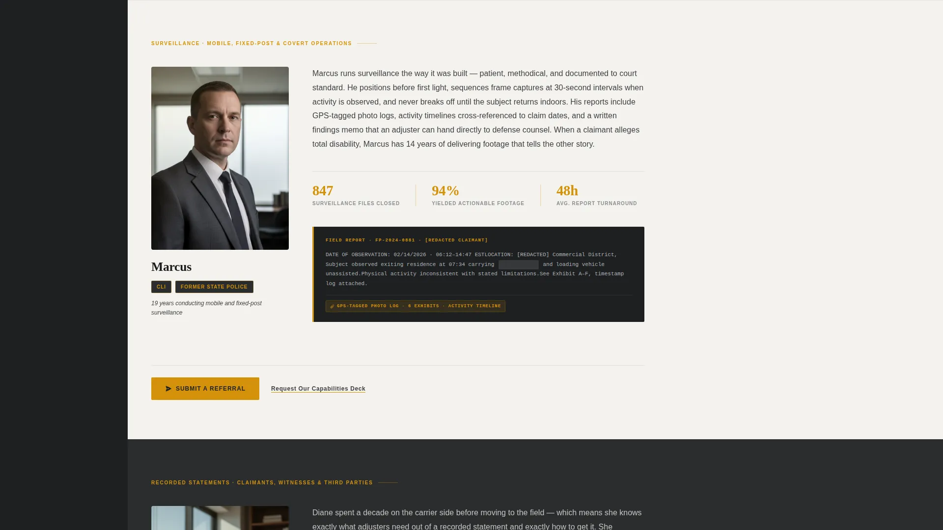 Insurance Investigation Landing Page Template