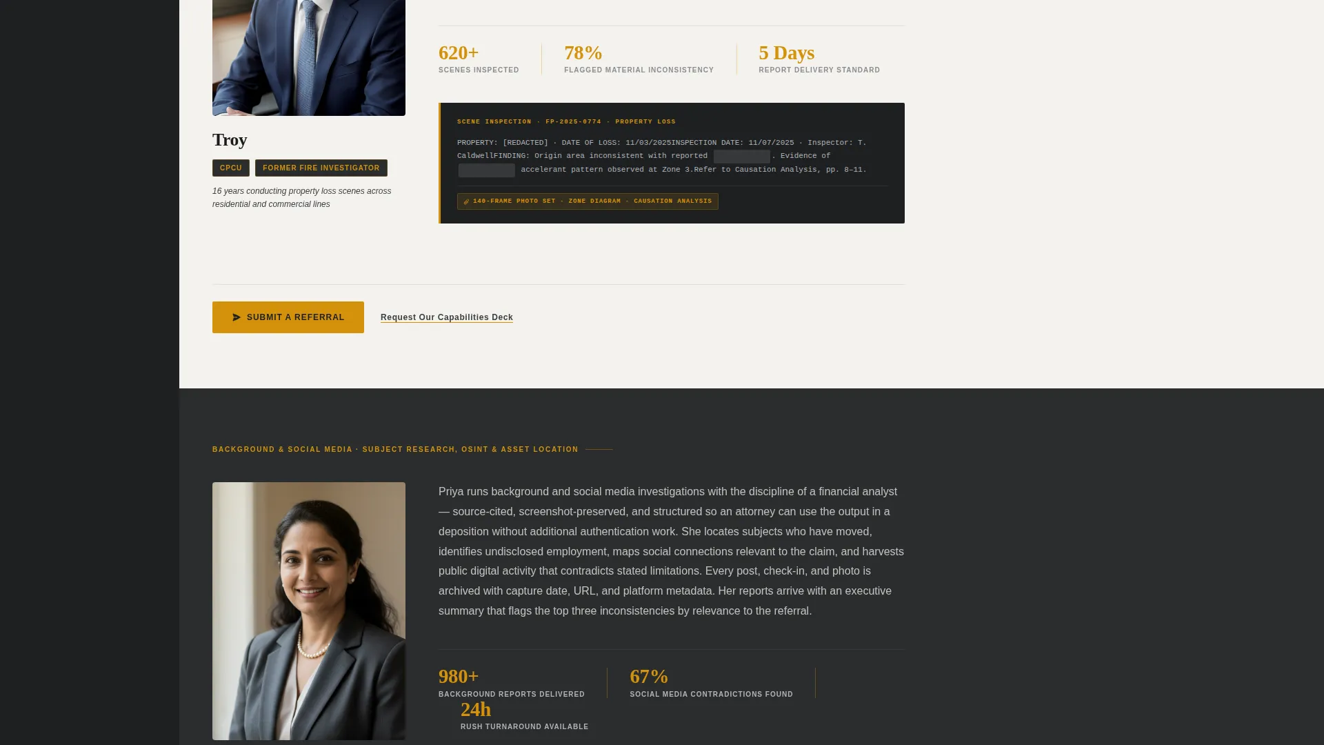 Insurance Investigation Landing Page Template