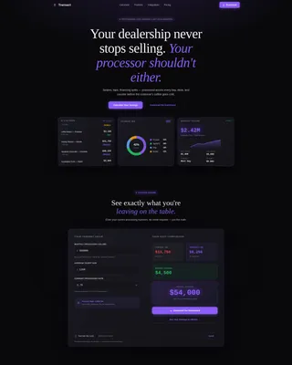 Automotive Payment Processing Landing Page Template