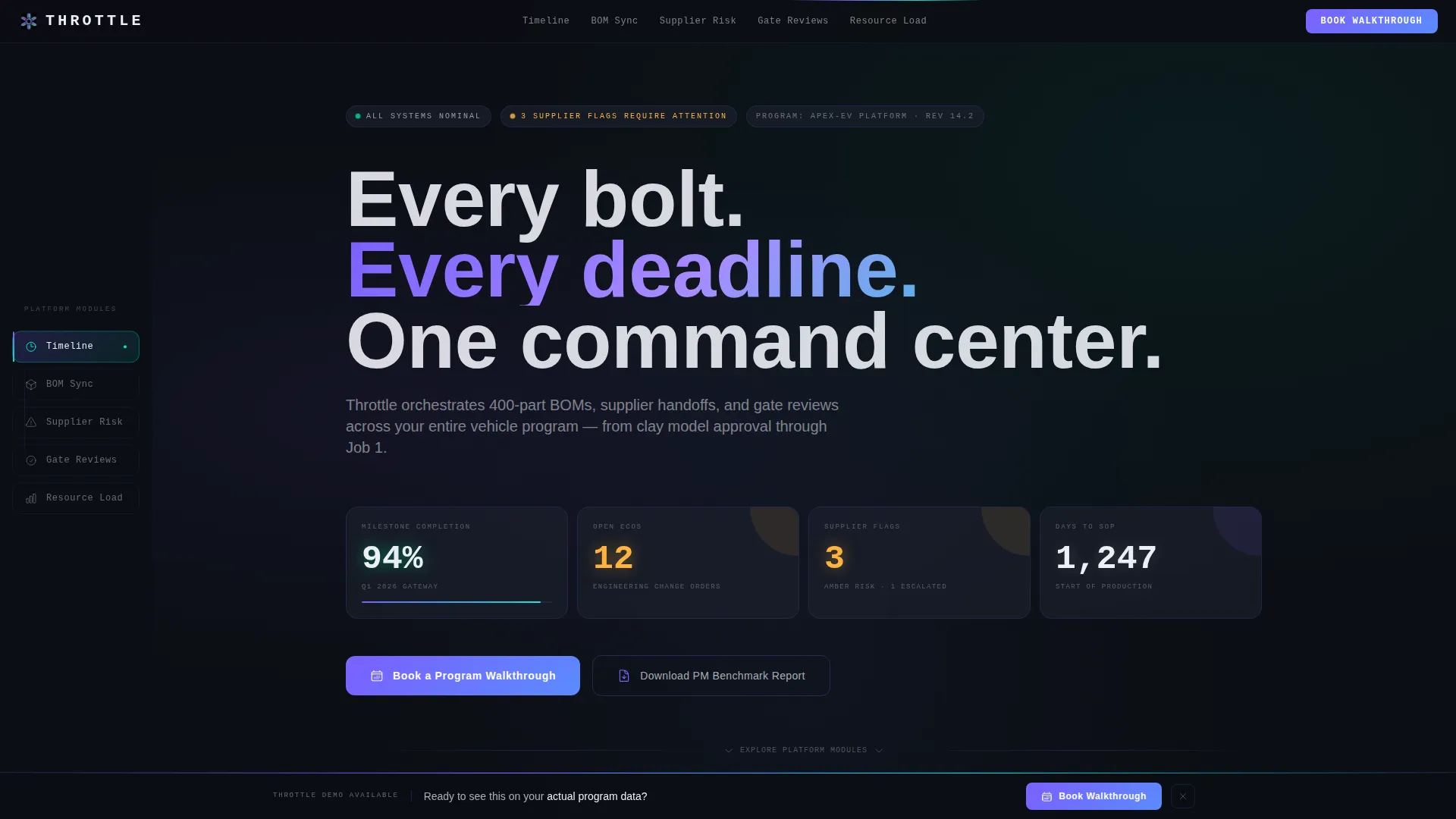 Automotive Project Management Landing Page Template