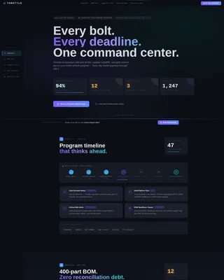 Automotive Project Management Landing Page Template
