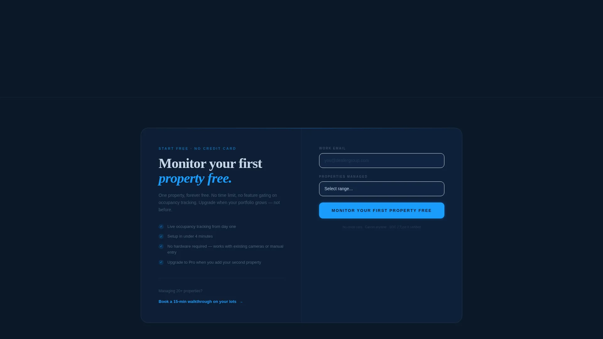 Automotive Property Management Landing Page Template