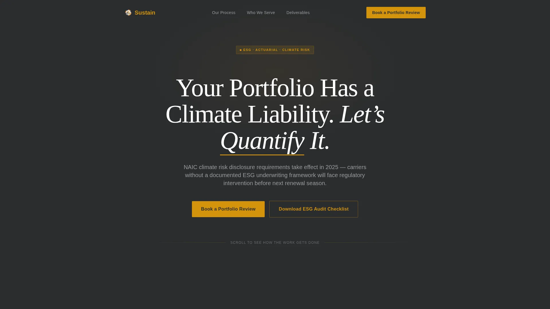 Insurance Sustainability Consultant Landing Page