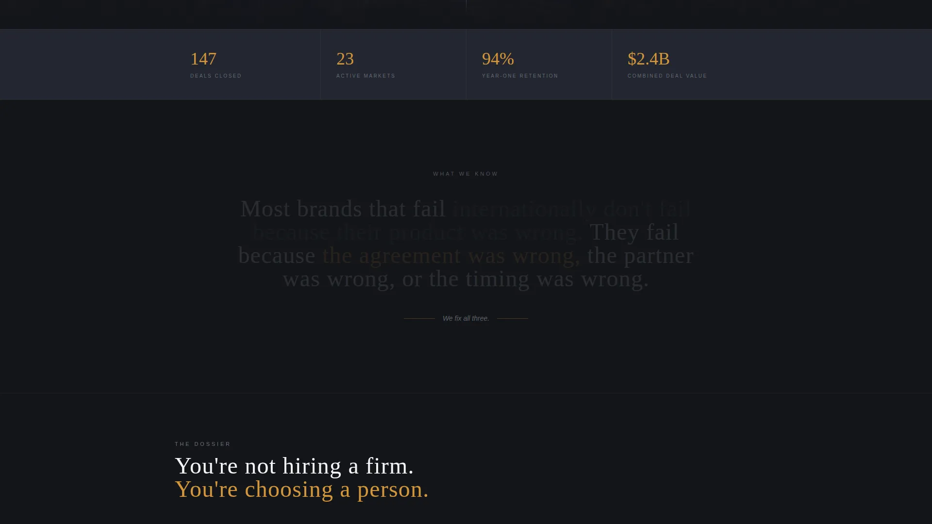 International Franchise Consulting Landing Page