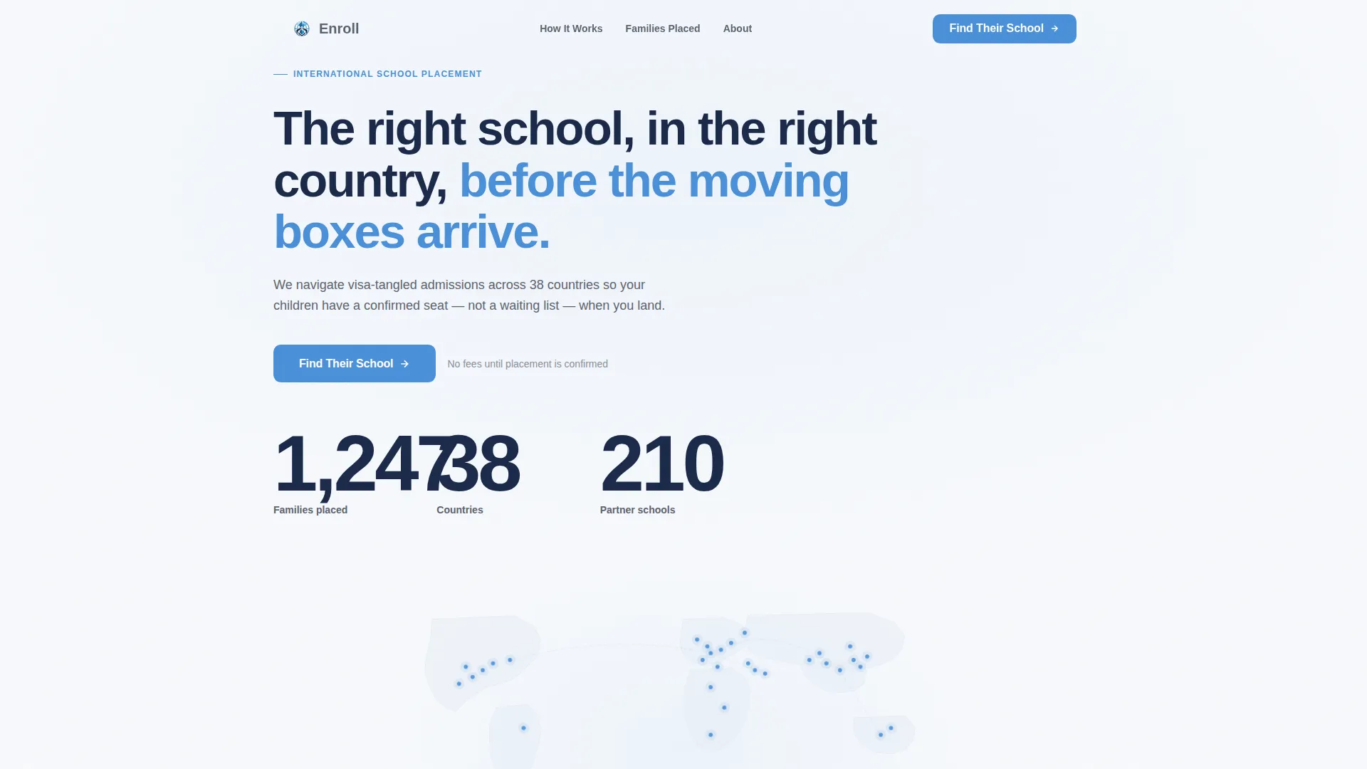 International School Placement Landing Page Template