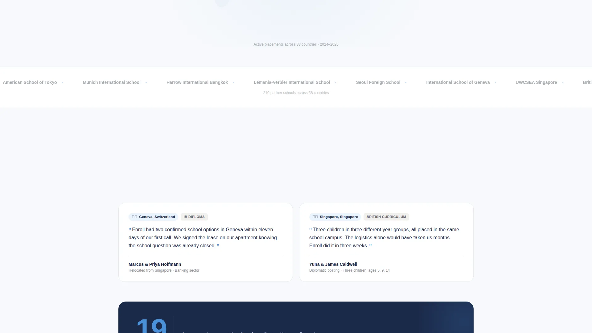 International School Placement Landing Page Template