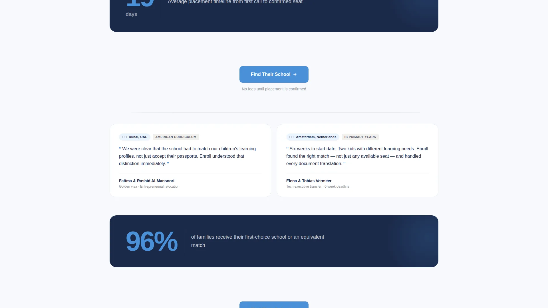 International School Placement Landing Page Template