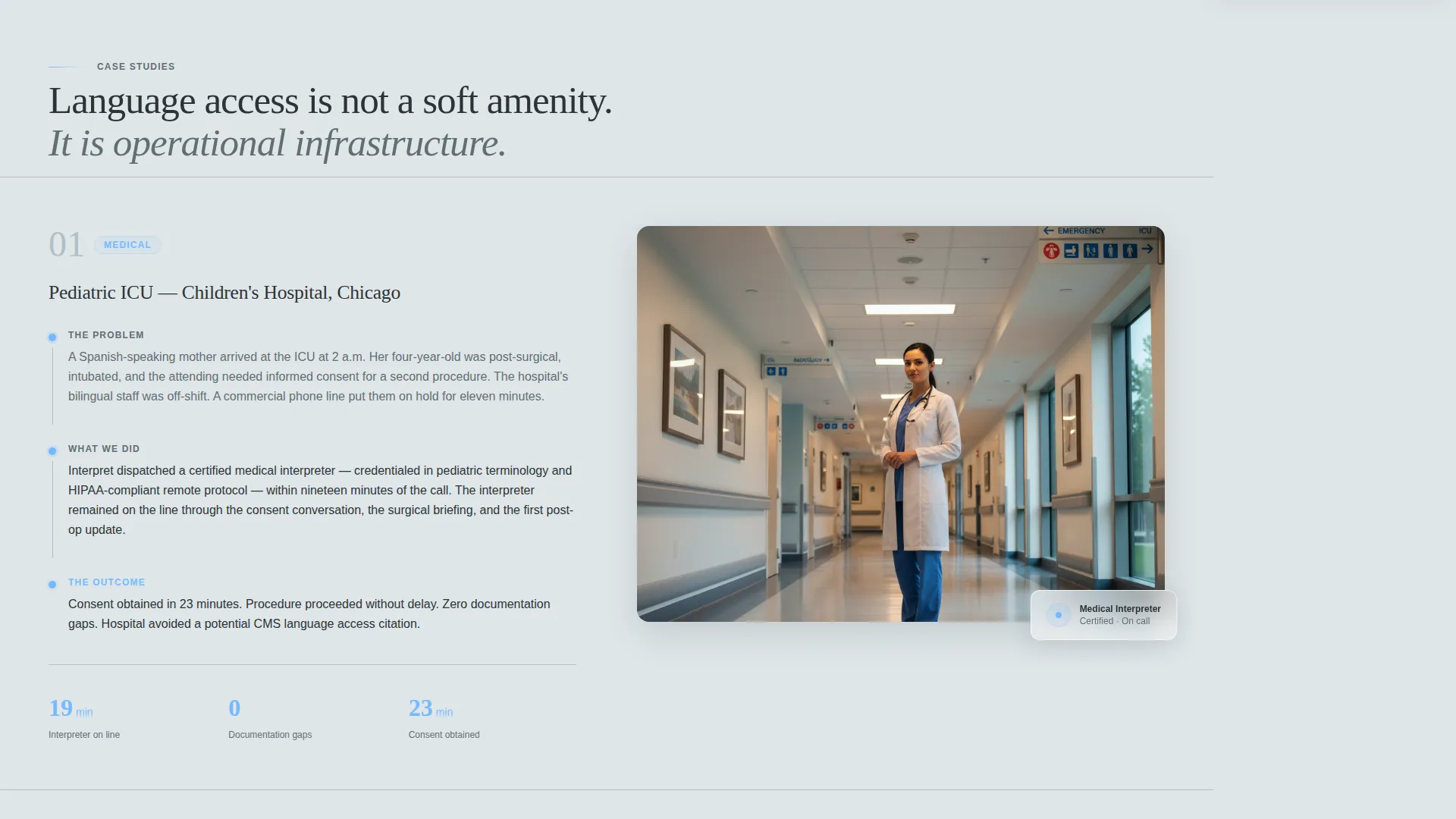 Certified Interpretation Service Landing Page Template