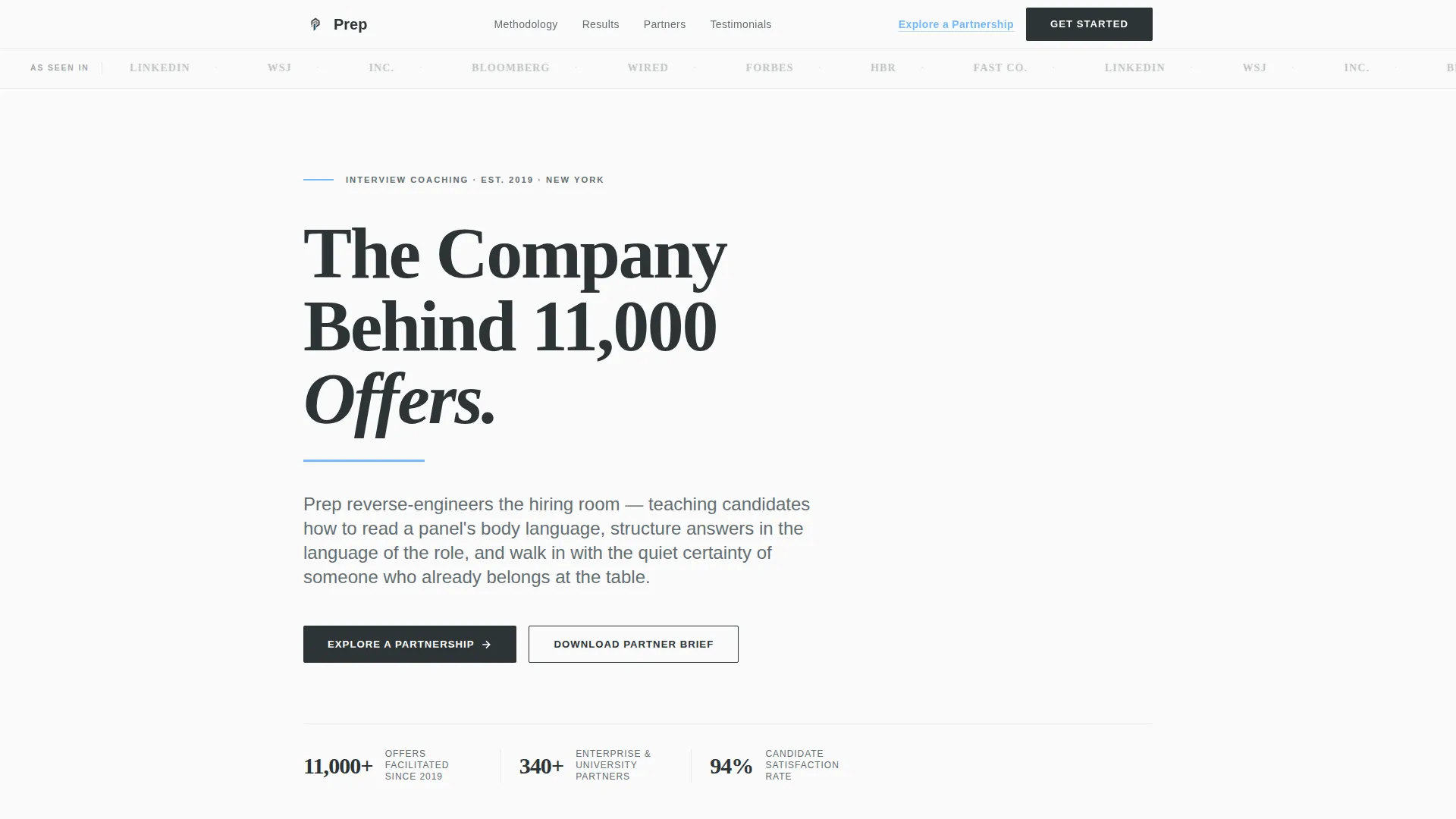 Interview Coaching Landing Page Template for B2B Partnerships