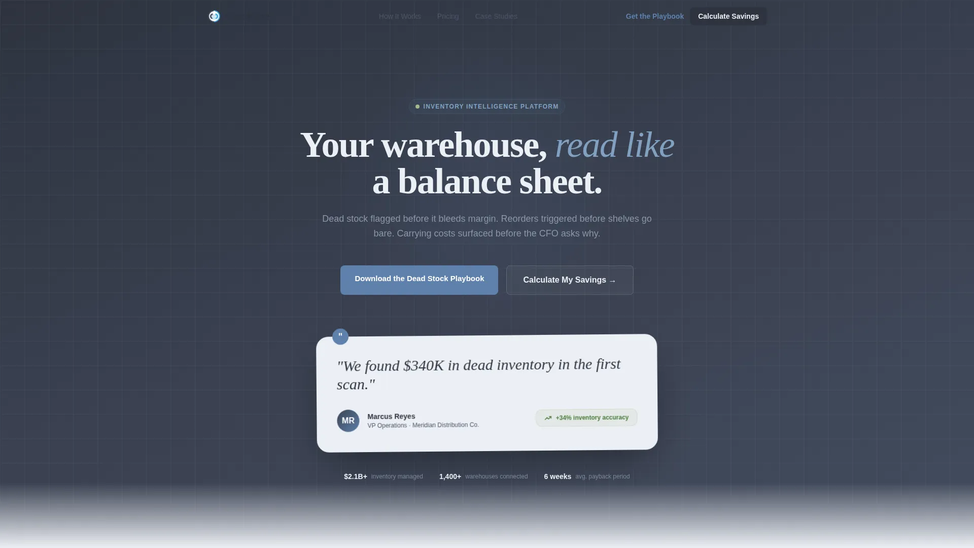 Inventory Optimization Landing Page Template