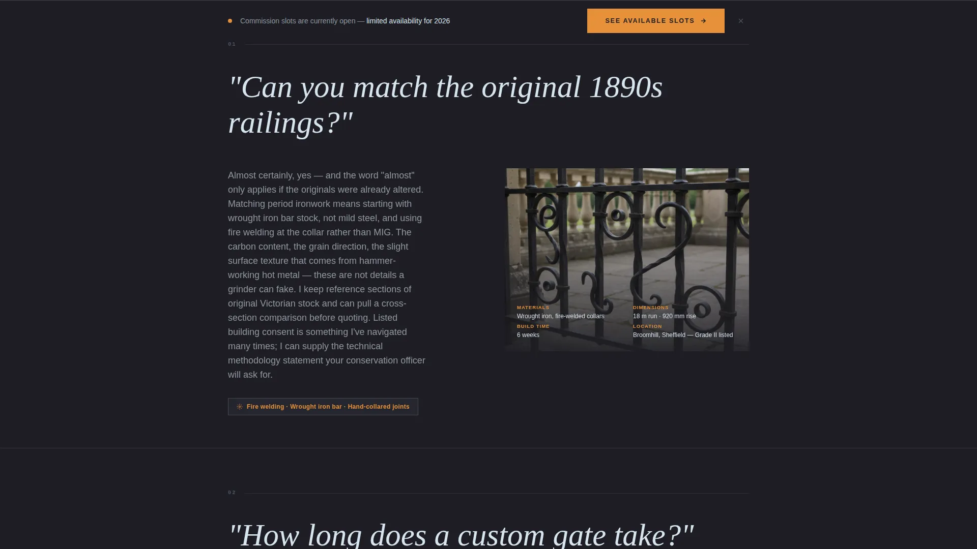 Specialist Ironworker Business Appointment Booking Website Template