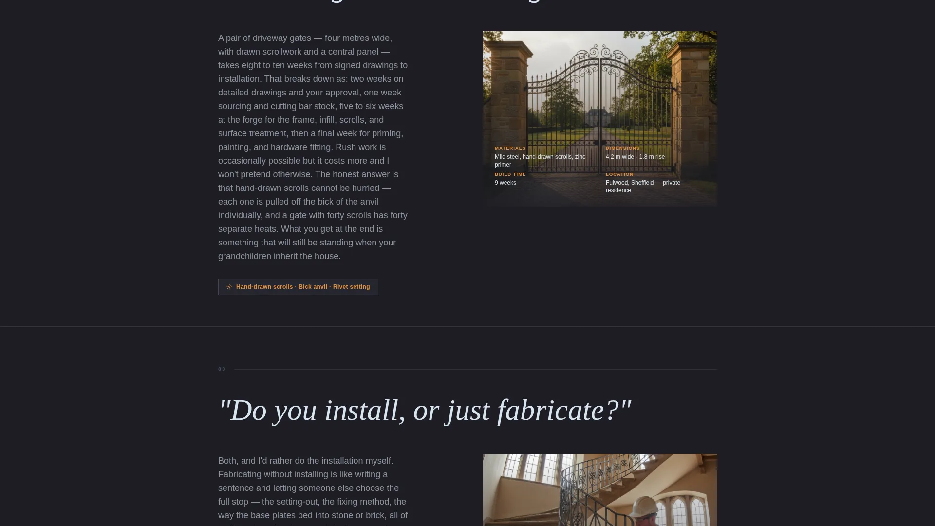 Specialist Ironworker Business Appointment Booking Website Template