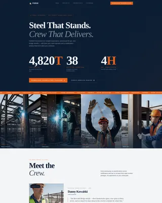 Ironworker Business Pricing & Packages Website Template