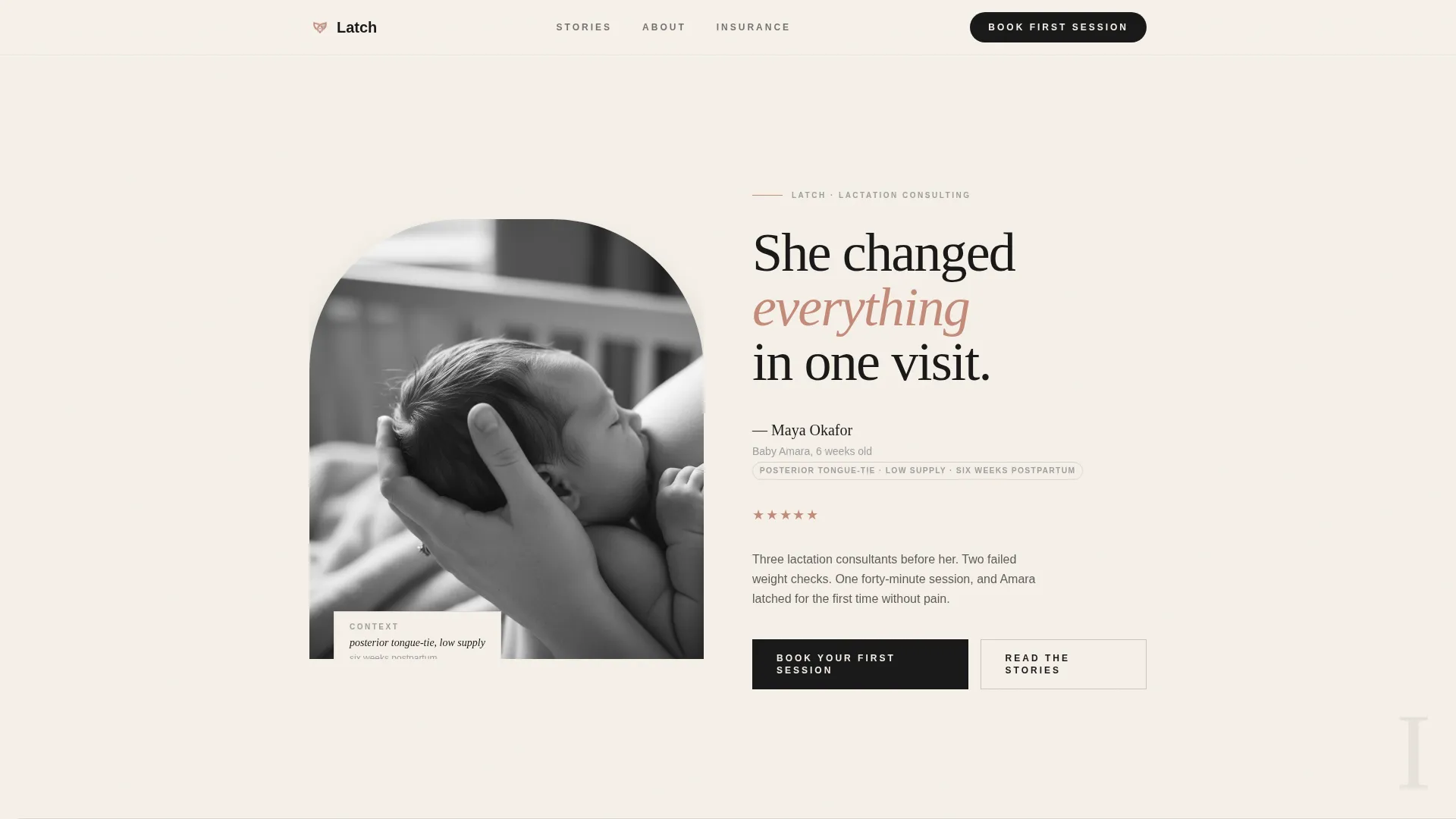 Lactation Consultant Booking Website Template
