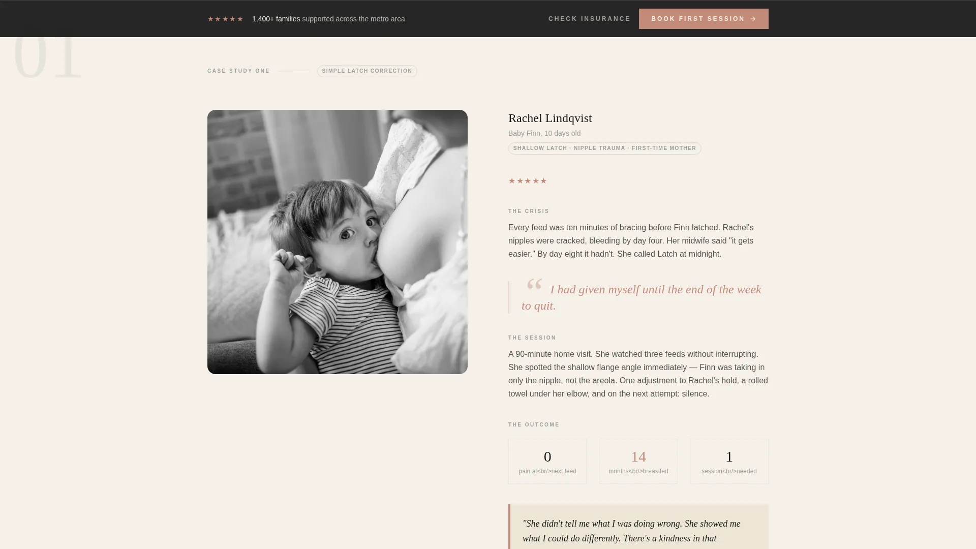 Lactation Consultant Booking Website Template