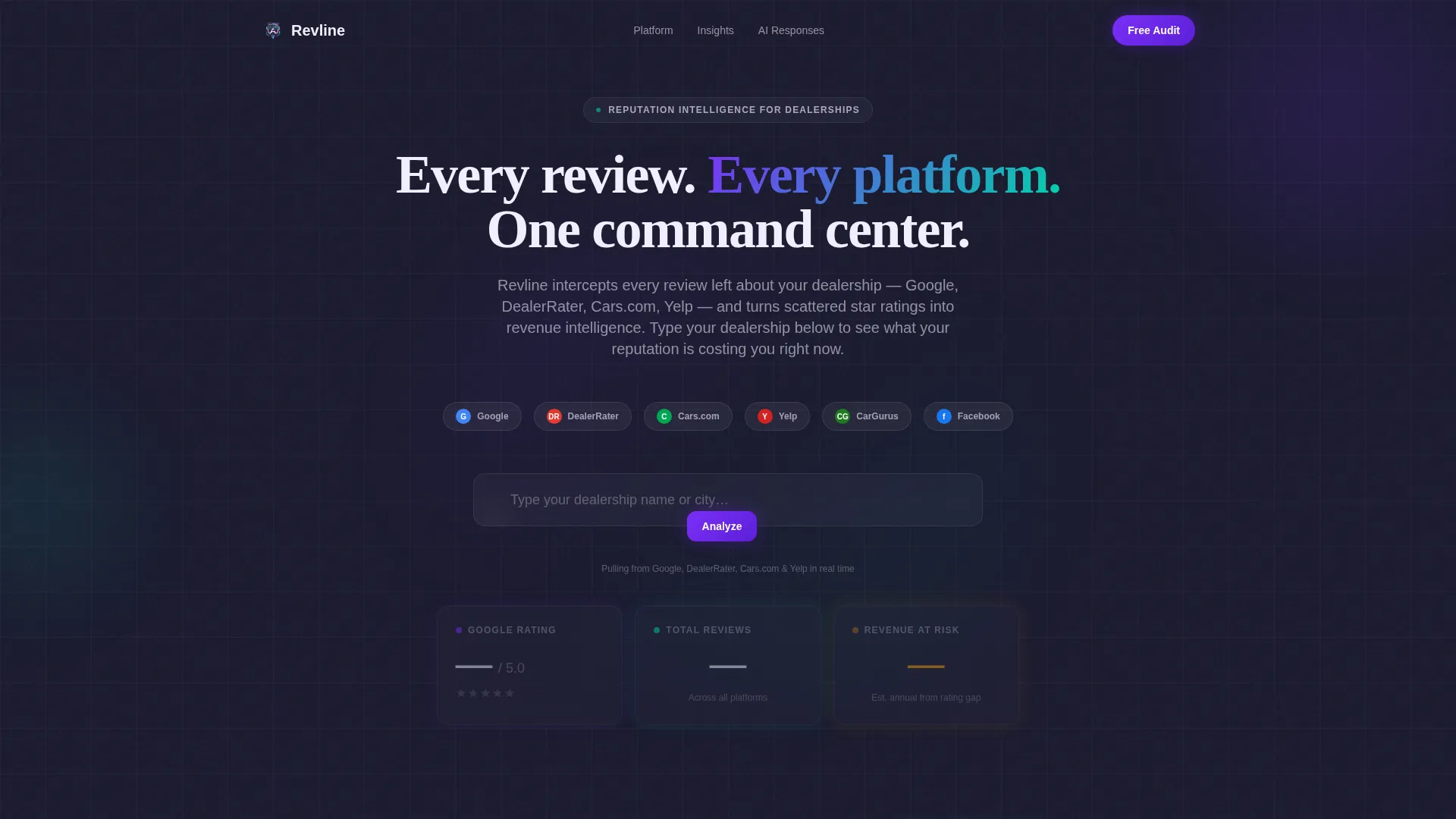 Automotive Review Management Landing Page Template
