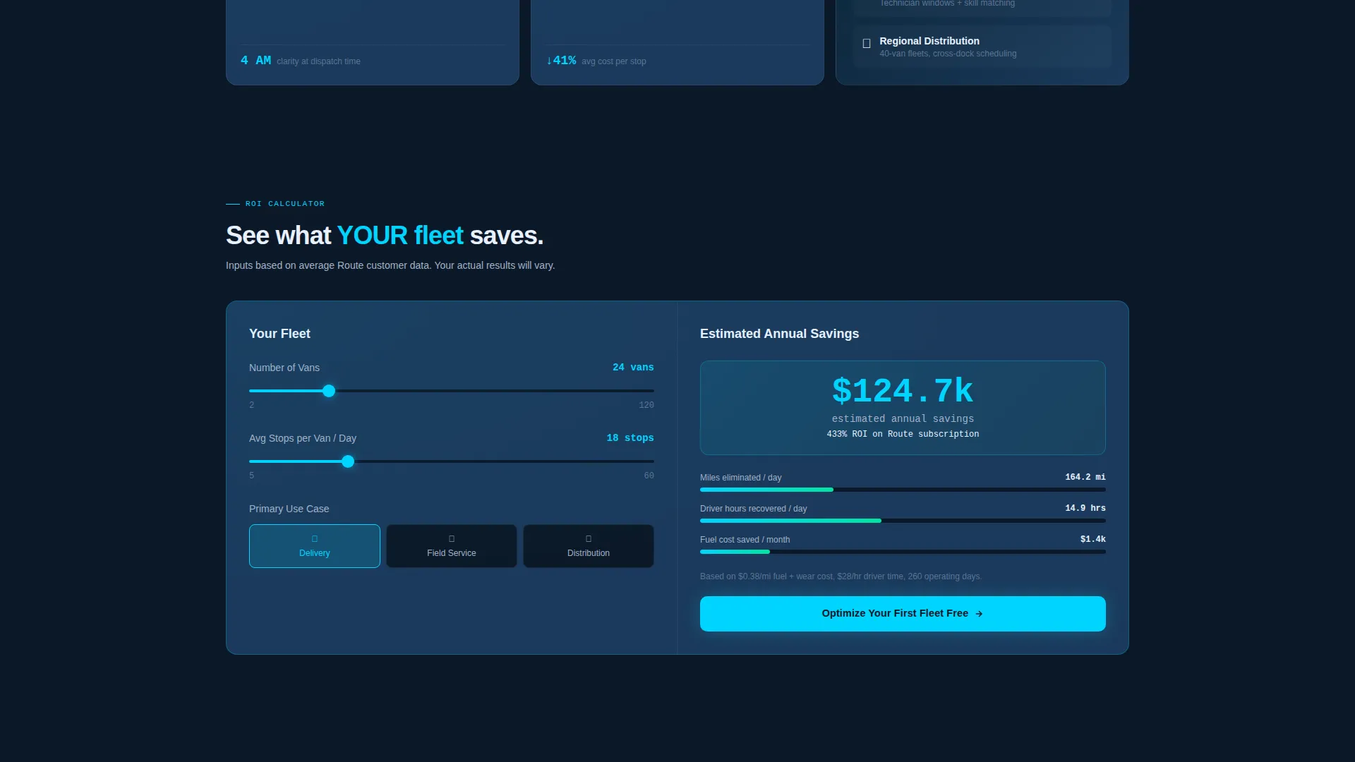 Fleet Optimization Bento Grid Landing Page Template