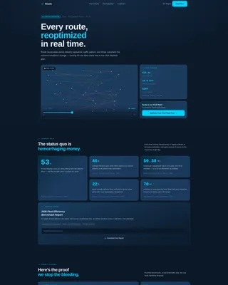 Fleet Optimization Bento Grid Landing Page Template