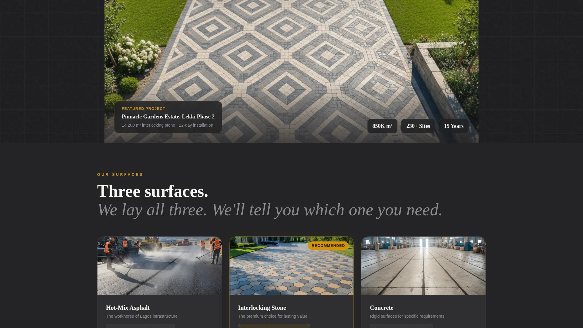 Premium Paving | Free Website Template | Rocket