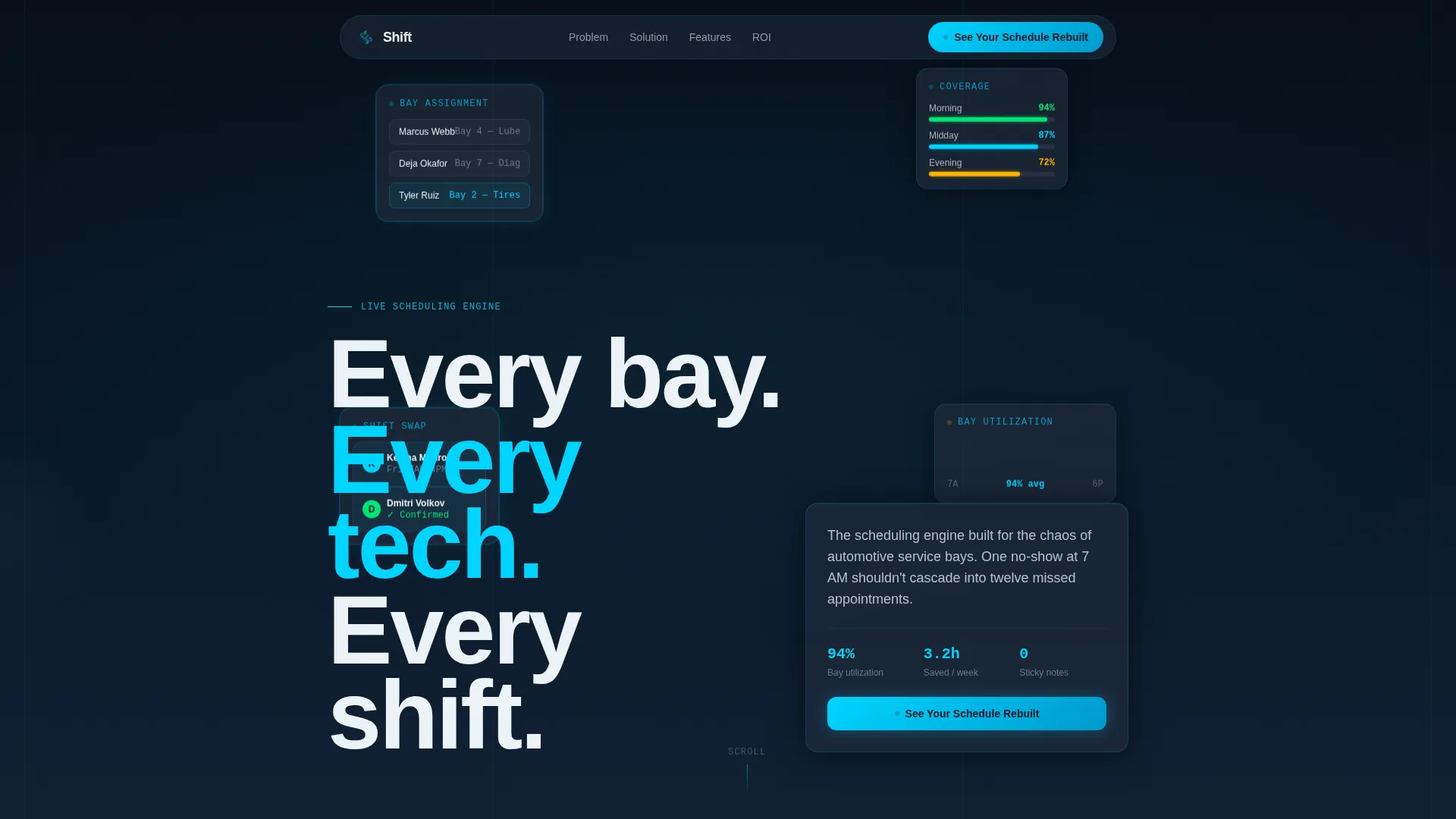Automotive Staff Scheduling Landing Page Template