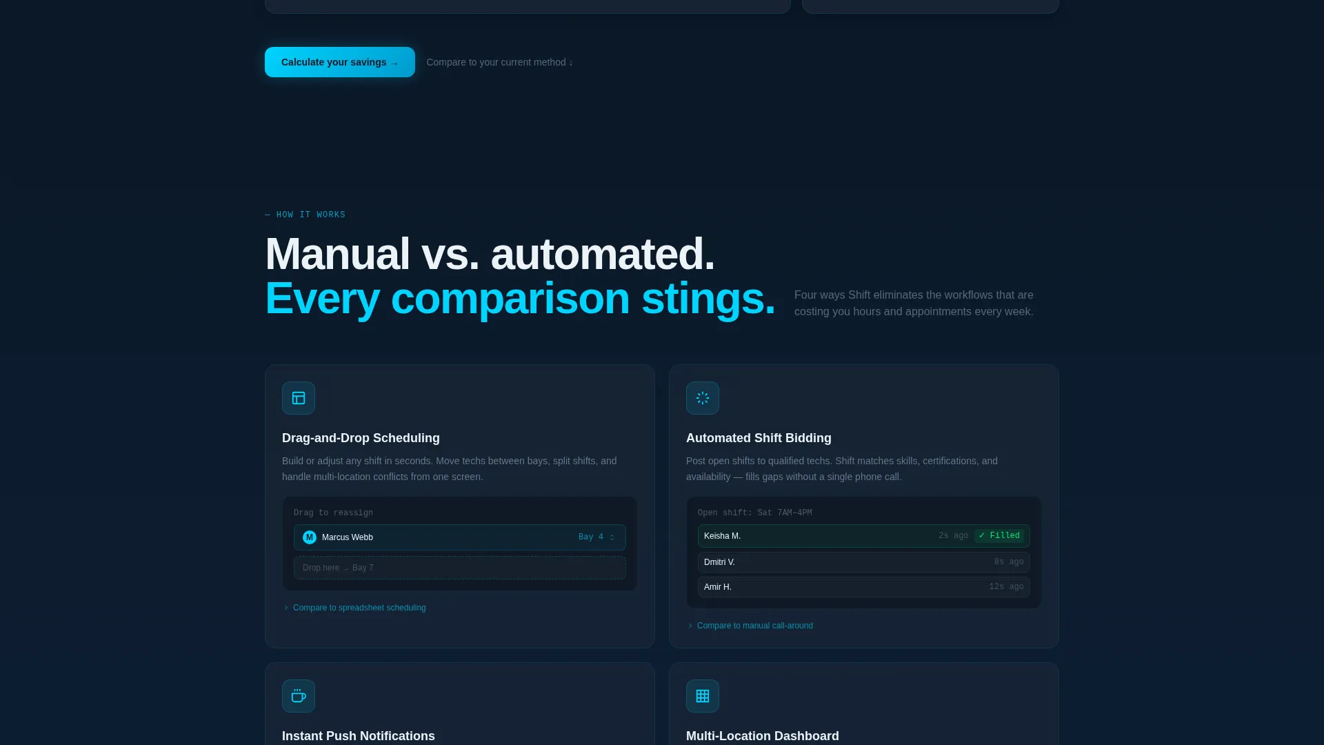Automotive Staff Scheduling Landing Page Template